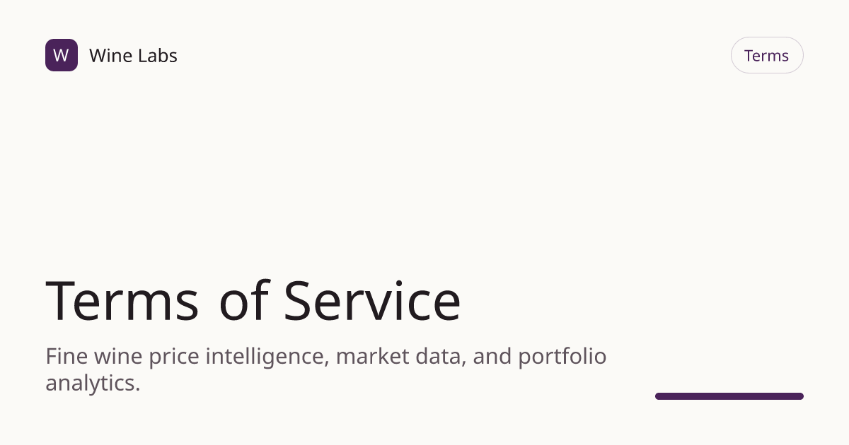 Terms of Service | Wine Labs