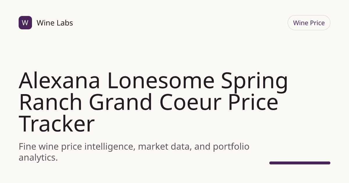 Alexana Lonesome Spring Ranch Grand Coeur Price Tracker & Historical ...