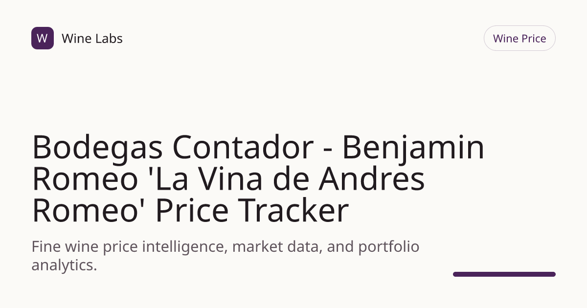 Bodegas Contador - Benjamin Romeo 'La Vina de Andres Romeo' Price ...