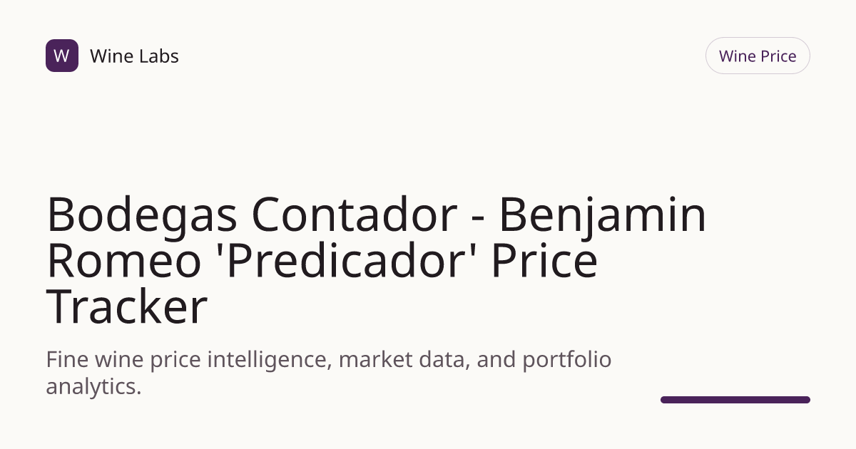 Bodegas Contador - Benjamin Romeo 'Predicador' Price Tracker ...