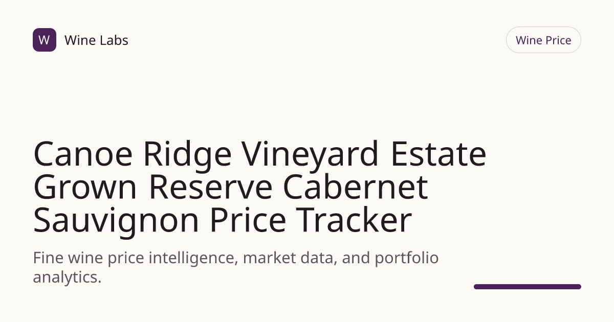 Canoe Ridge Vineyard Estate Grown Reserve Cabernet Sauvignon Price ...