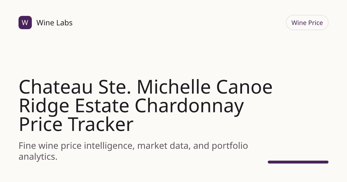 Chateau Ste. Michelle Canoe Ridge Estate Chardonnay Price Tracker ...