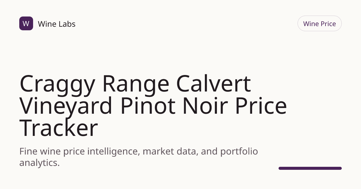 Craggy Range Calvert Vineyard Pinot Noir Price Tracker & Historical ...