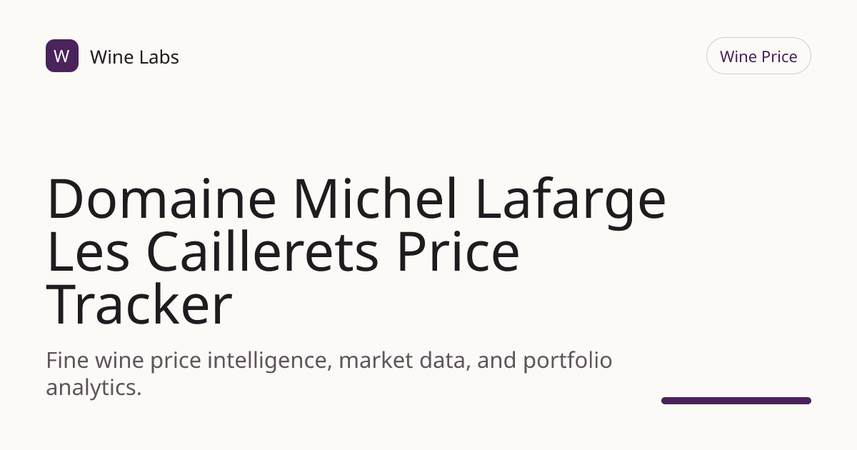 Domaine Michel Lafarge Les Caillerets Price Tracker & Historical Chart ...