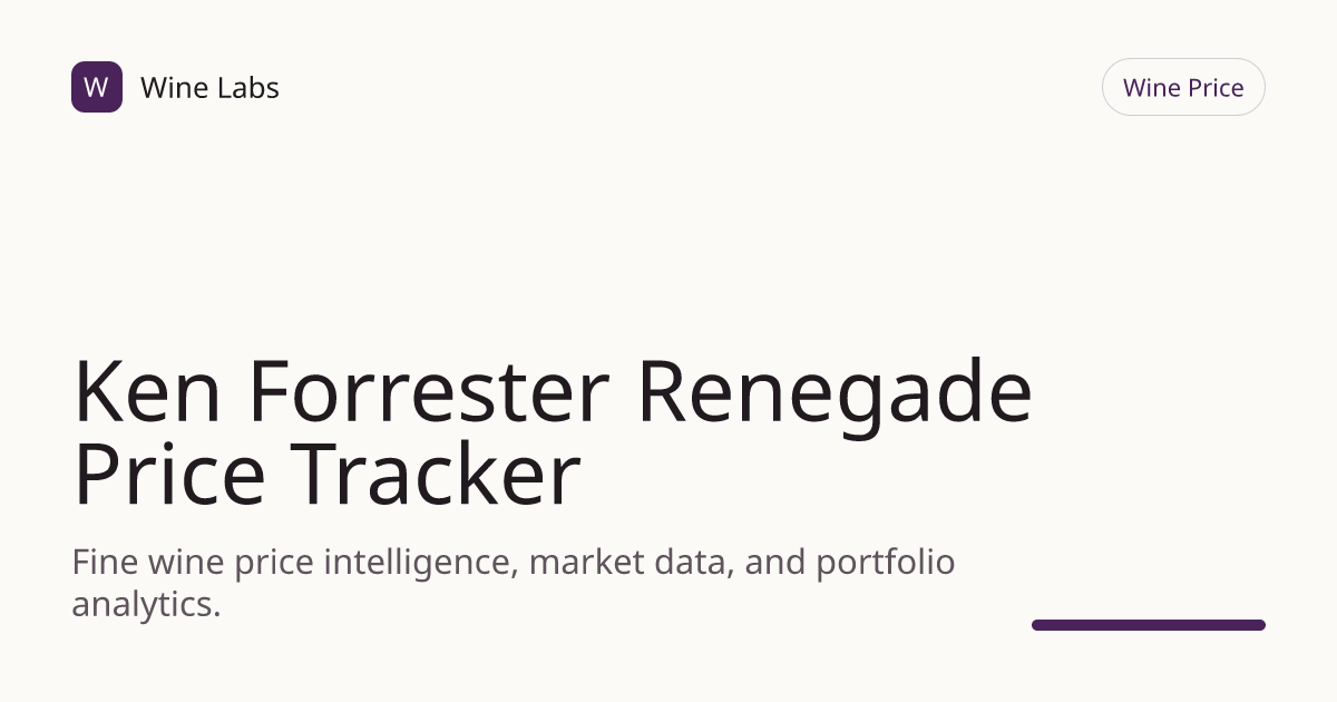 Ken Forrester Renegade Price Tracker & Historical Chart | Wine Labs