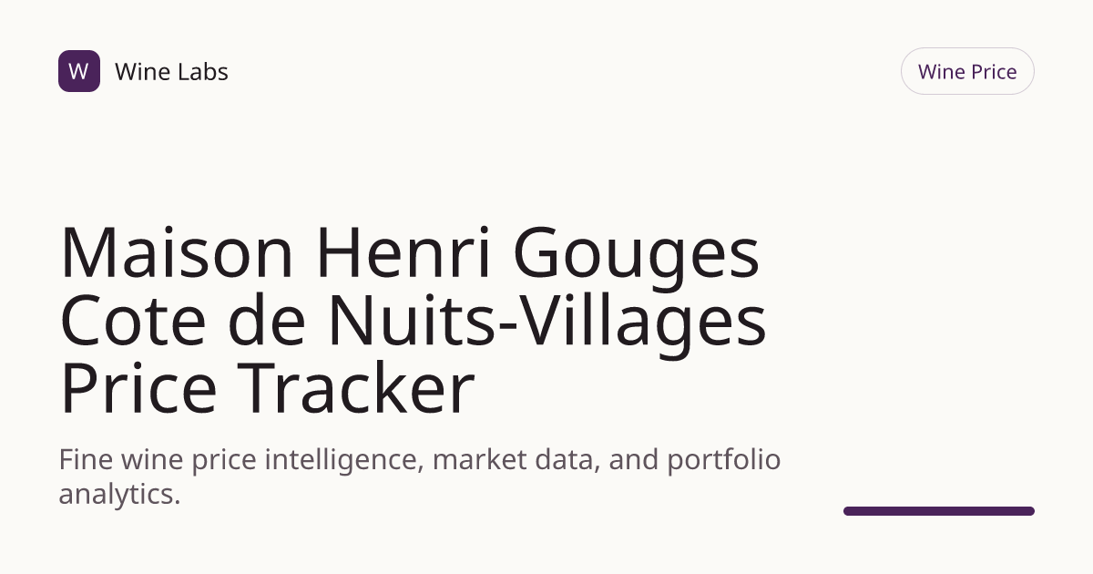 Maison Henri Gouges Cote de Nuits-Villages Price Tracker & Historical ...