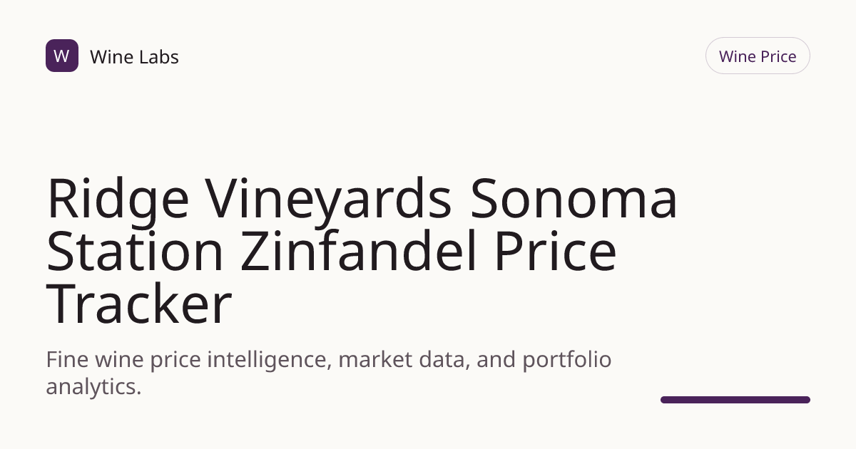 Ridge Vineyards Sonoma Station Zinfandel Price Tracker & Historical ...