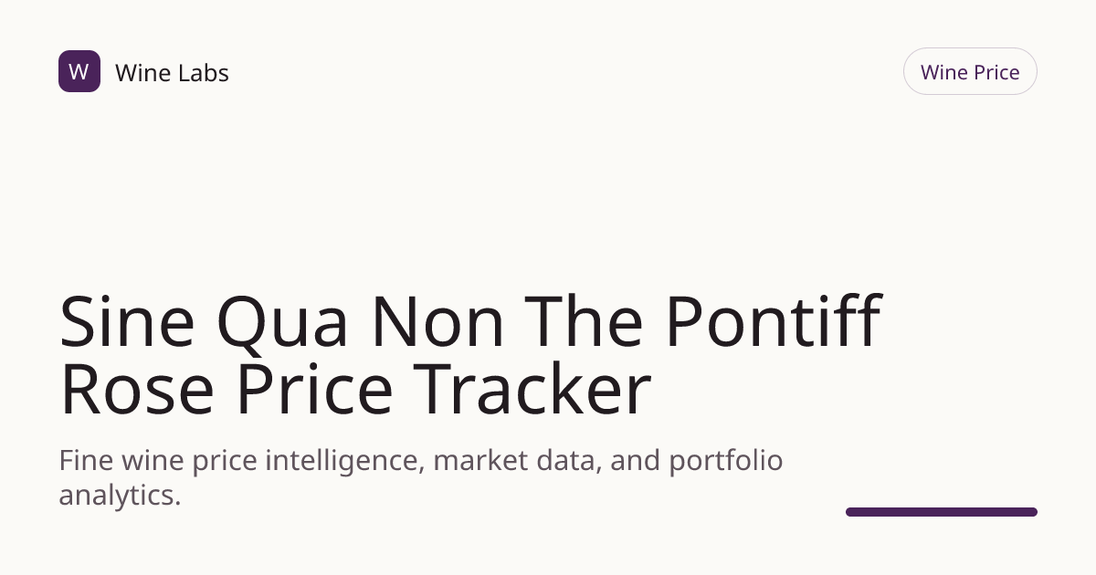 Sine Qua Non The Pontiff Rose Price Tracker & Historical Chart | Wine Labs
